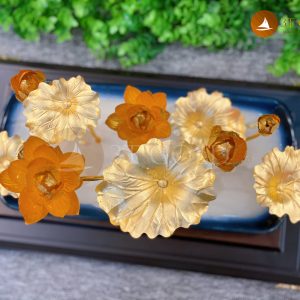 Chậu hoa sen dát vàng (15x33x26cm) - Ảnh 3