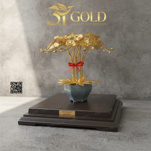 Chậu lan hồ điệp 9 cành dát vàng 24k - Ảnh 3